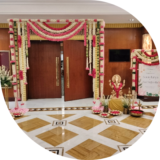 Welcoming entrance and charming pathway decor for all events